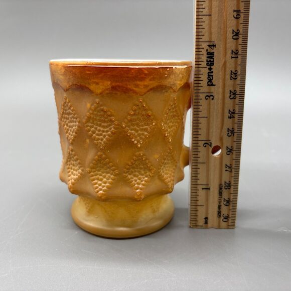 Fire-King Kimberly Brown Diamond Pattern Milk Glass Mug Anchor Hocking 1960s - Picture 9 of 9